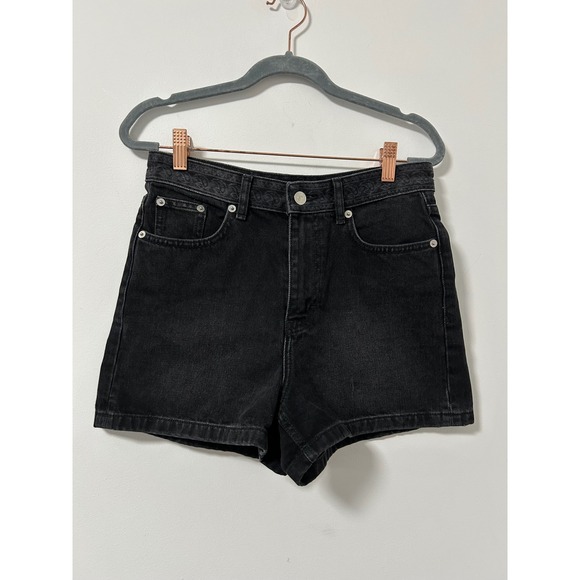 The Kooples Pants - The Kooples Jeans Black Wash Paisley Denim High‎ Waisted Shorts Paris Size 2